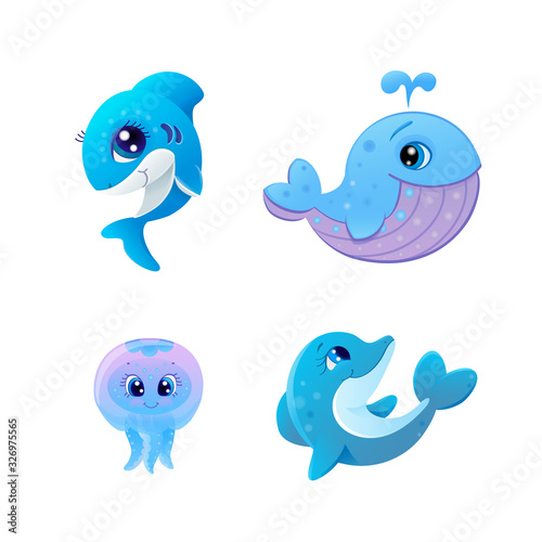 Cartoon vector illustration of cute funny Halloween pumpkin. Isolated on white. Emoticon. Halloween icon. eps 10 mascot