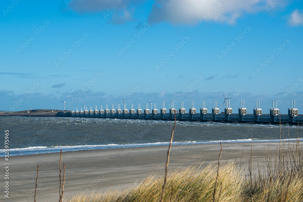 Delta Works beach view The nord sea the Netherlands