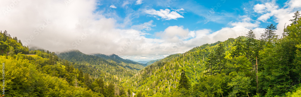 Panoramic view of Smoky Mountains