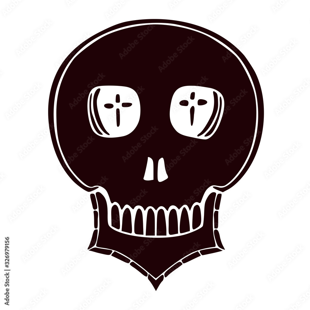 Skull vector silhouette isolated on white. Skull vector silhouette isolated on white.