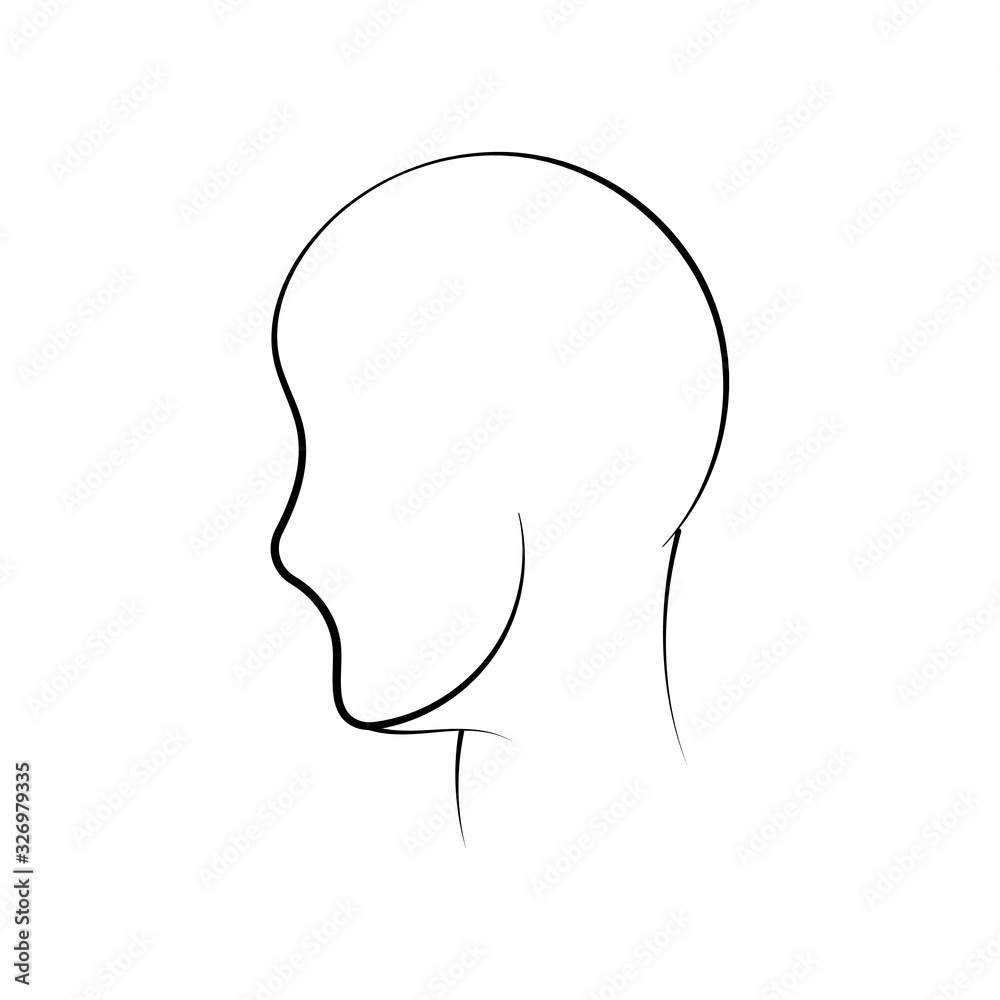 Hand drawn human head vector illustration. Abstract close up black and white line sketch. Hand drawn human head vector illustration. Abstract close up black and white line sketch.