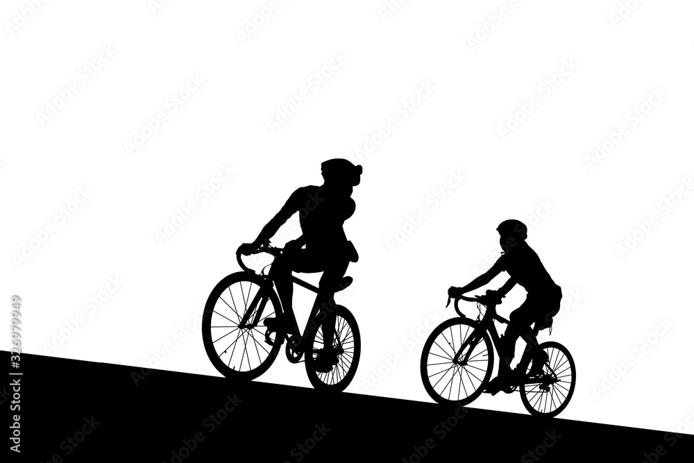 Fototapeta premium Cycling Silhouette on white background