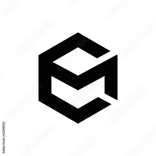 EM E M letter logo design vector