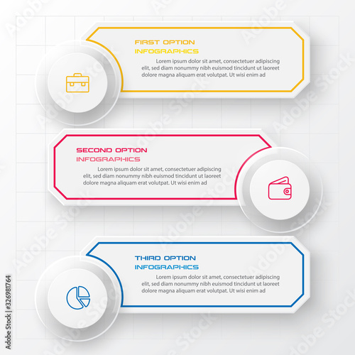 Business infographics template 3 steps,Vector illustration.