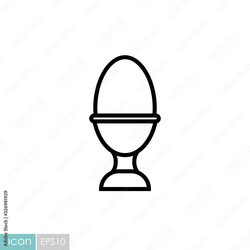 Soft boiled egg in an egg cup vector icon Soft boiled egg in an egg cup vector icon