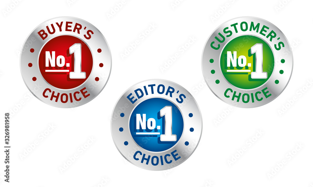 Set of three vector badges - editors choice, customers choice, buyers choice Set of three vector badges - editors choice, customers choice, buyers choice