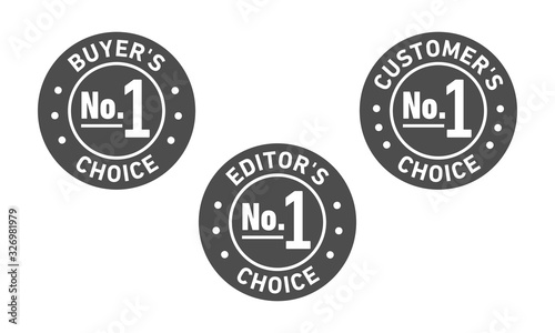 Set of three vector badges - editors choice, customers choice, buyers choice
