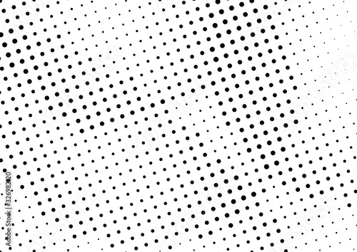 Abstract halftone dotted background. Monochrome grunge pattern with dot and circles. Vector modern pop art texture for posters, sites, business cards, cover, postcards, labels, stickers layout.