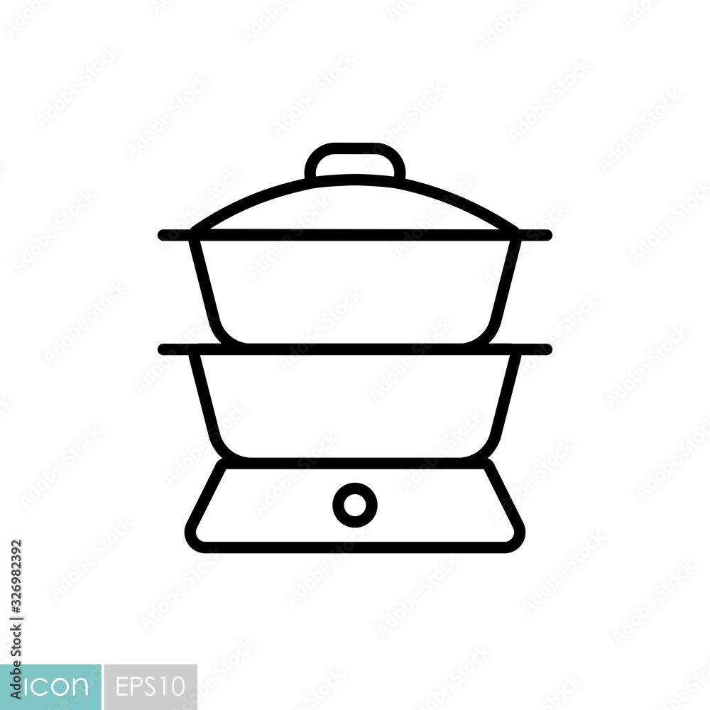 Double boiler vector icon. Kitchen appliance
