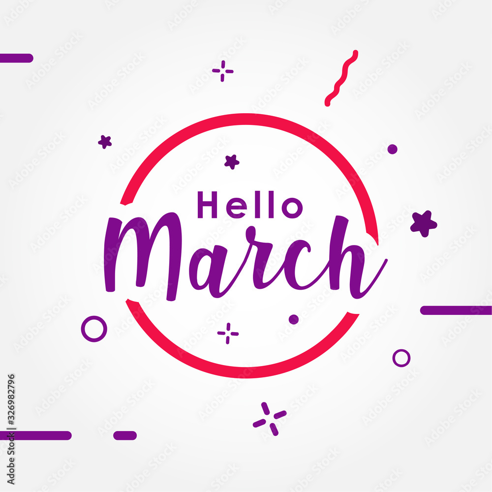 Hello March Banner Vector Design For Celebrate Moment