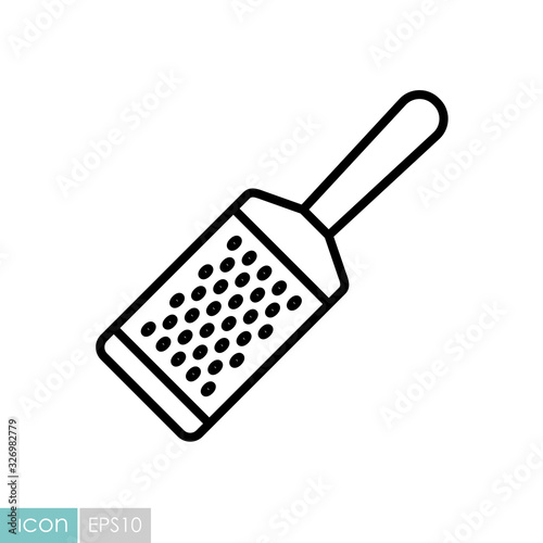 Metal kitchen hand grater for cheese vector icon