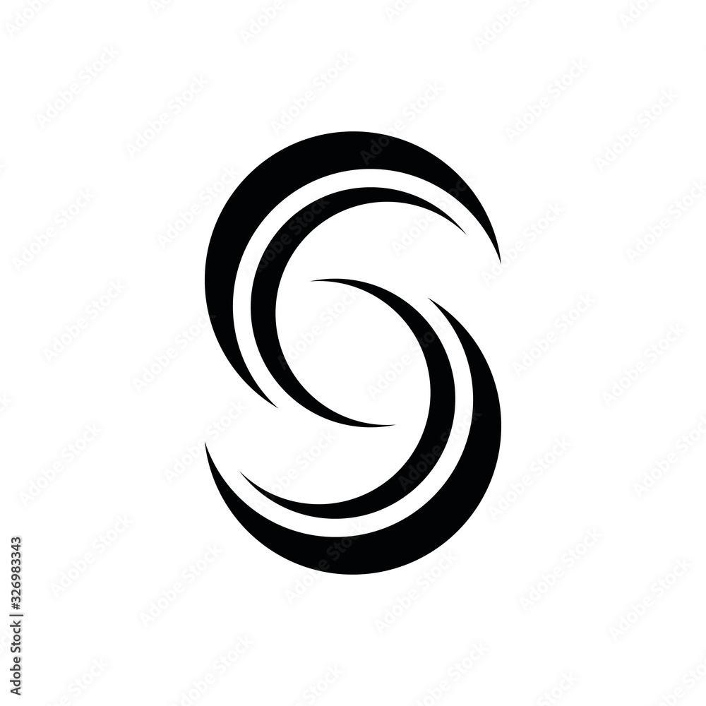 Naklejka premium SS S letter logo design vector icone