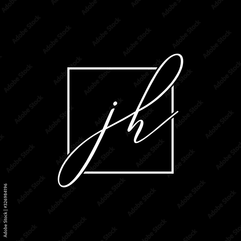 Luxury letter JH logo design vector