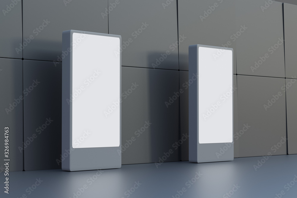 Empty luminous LED banner. 3D rendering Empty luminous LED banner. 3D rendering