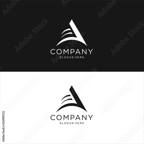 letter A logo template. Abstract icon, Simple and clean flat design of letter A logo vector template. Letter A logo for business.