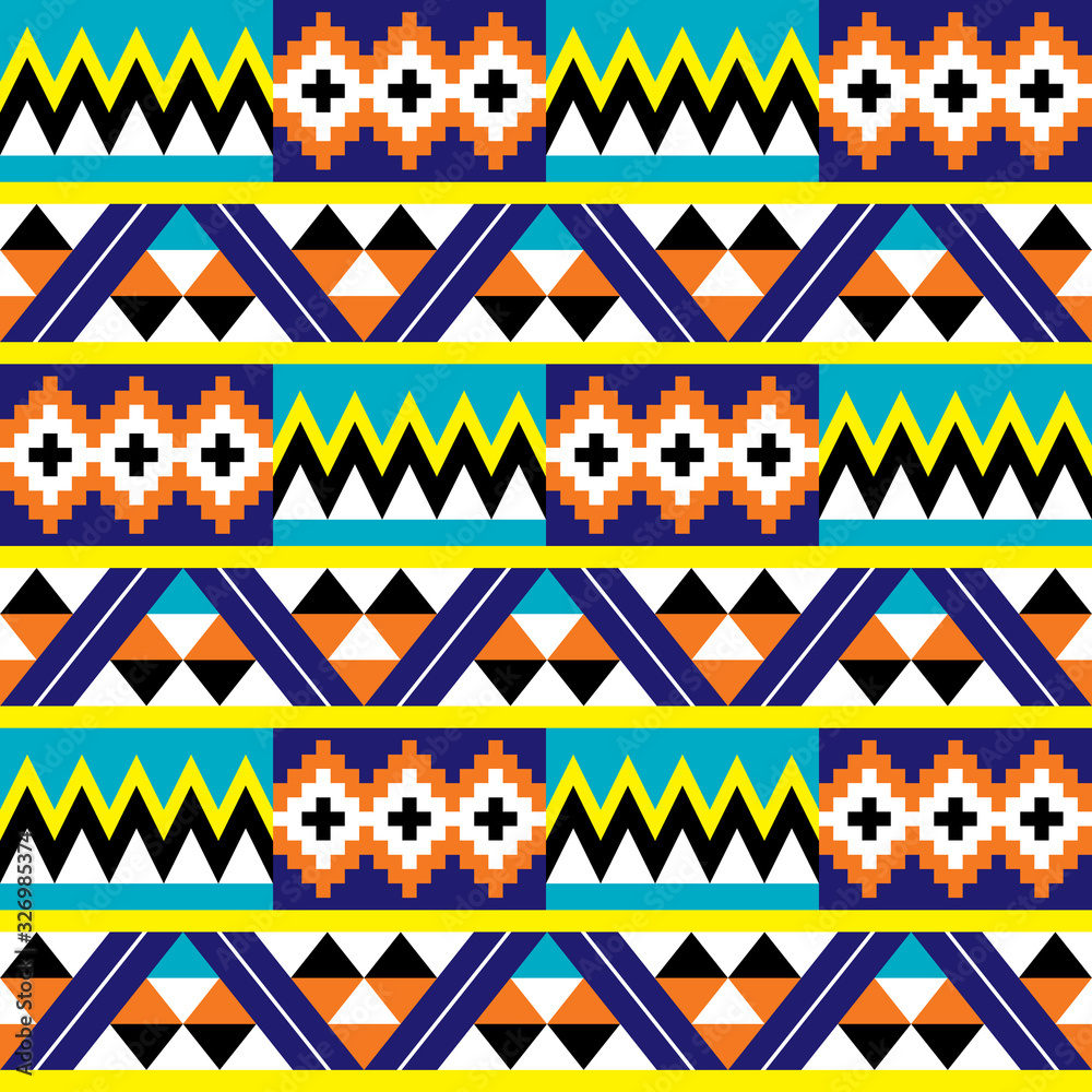 Ghana African Tribal Kente Cloth Style Vector Seamless Textile Pattern,  Geometric Nwentoma Design In Green Royalty Free SVG, Cliparts, Vectors, and  Stock Illustration. Image 140646552.