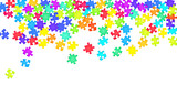 Game brainteaser jigsaw puzzle rainbow colors 