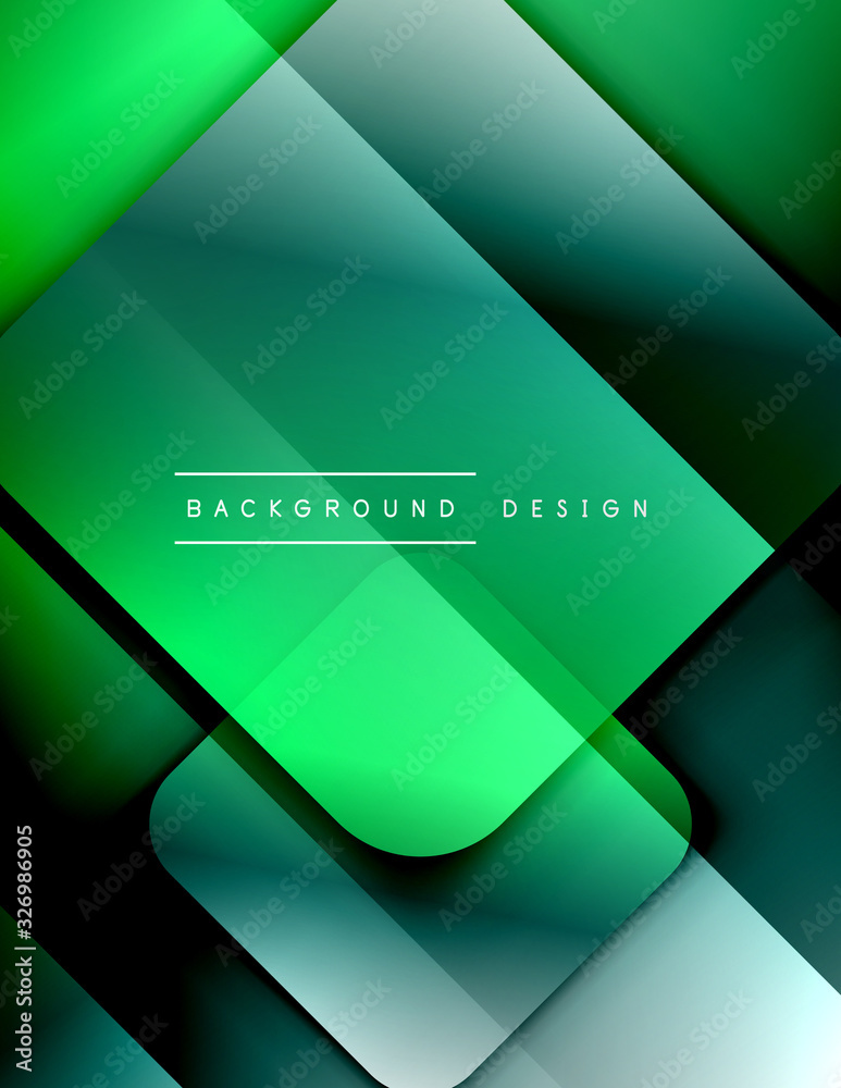 Fototapeta premium Rounded squares shapes composition geometric abstract background. 3D shadow effects and fluid gradients. Modern overlapping forms.