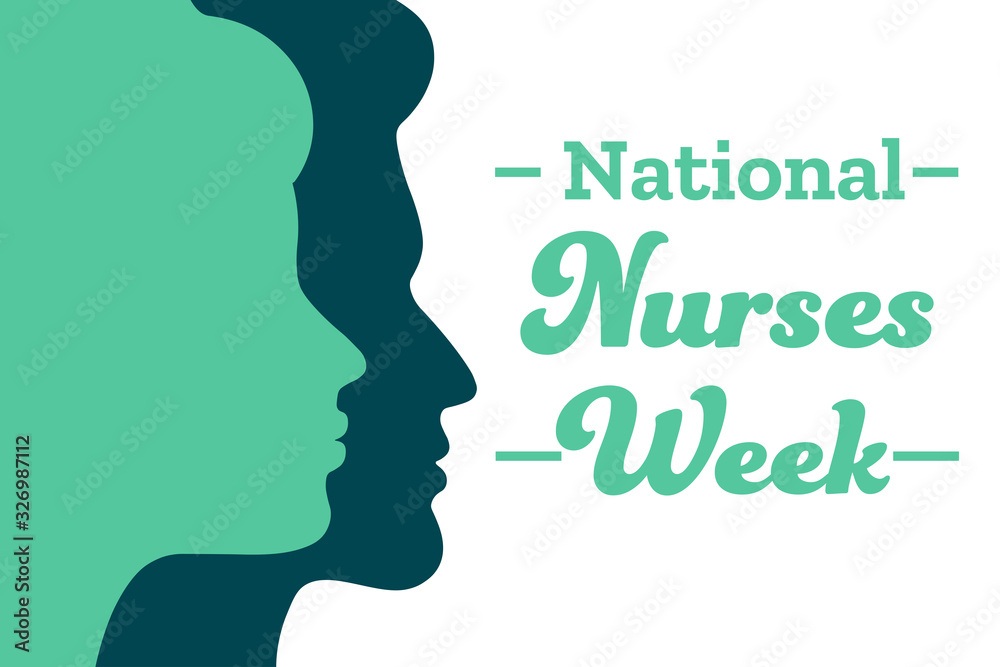 National Nurses Week. Holiday concept. Template for background, banner, card, poster with text inscription. Vector EPS10 illustration.