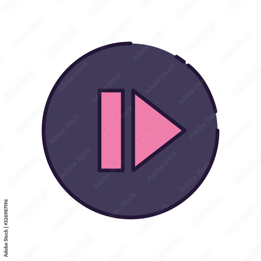 Isolated music play button fill style icon vector design Isolated music play button fill style icon vector design