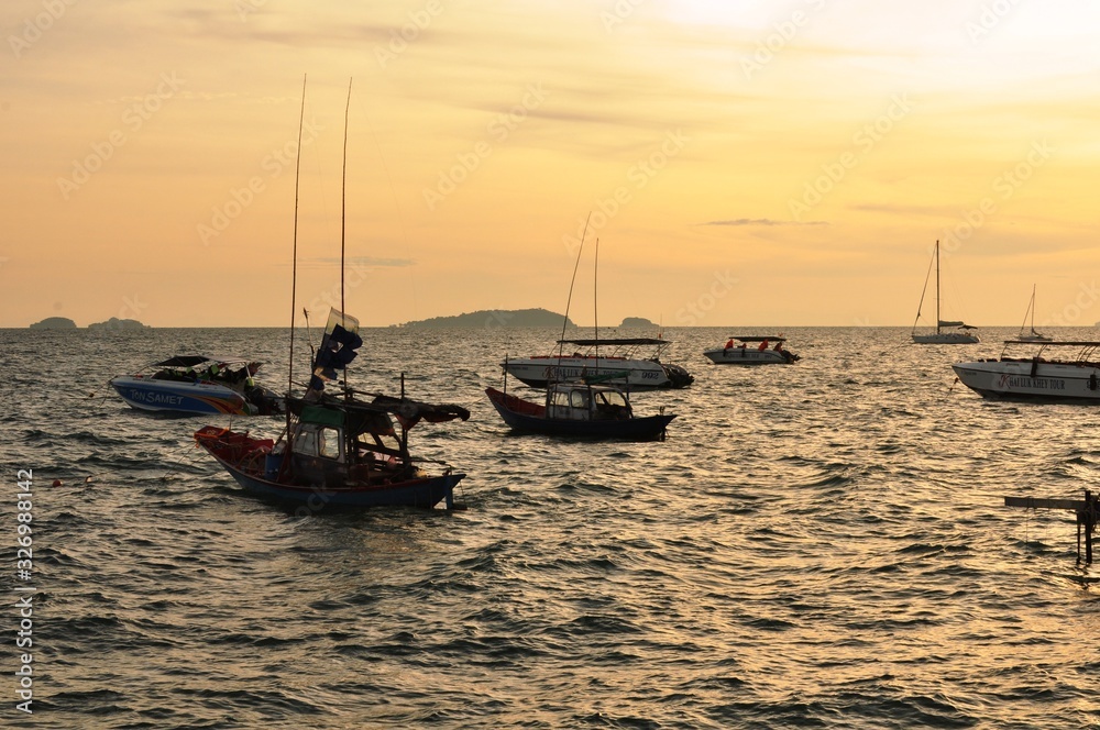 Sunrise view at the sea on Koh Samet	