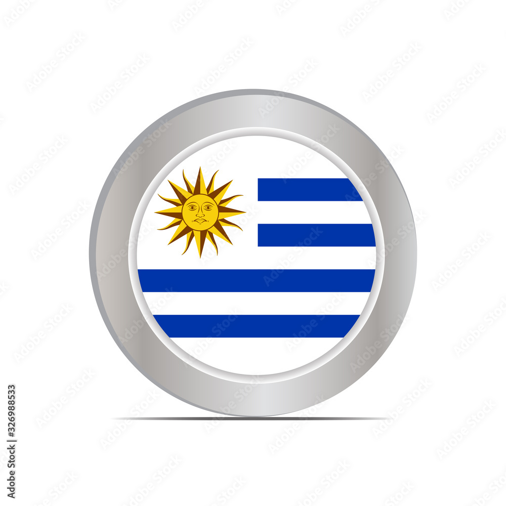 The national flag of the Republic of Uruguay is isolated in official colors. The national flag of the Republic of Uruguay is isolated in official colors.