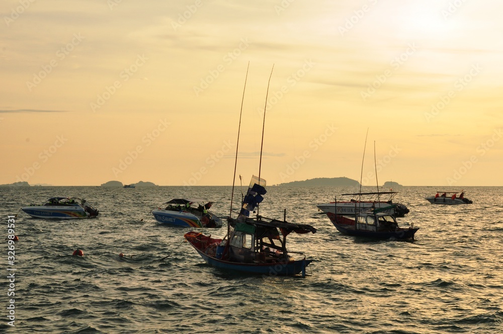 Sunrise view at the sea on Koh Samet	