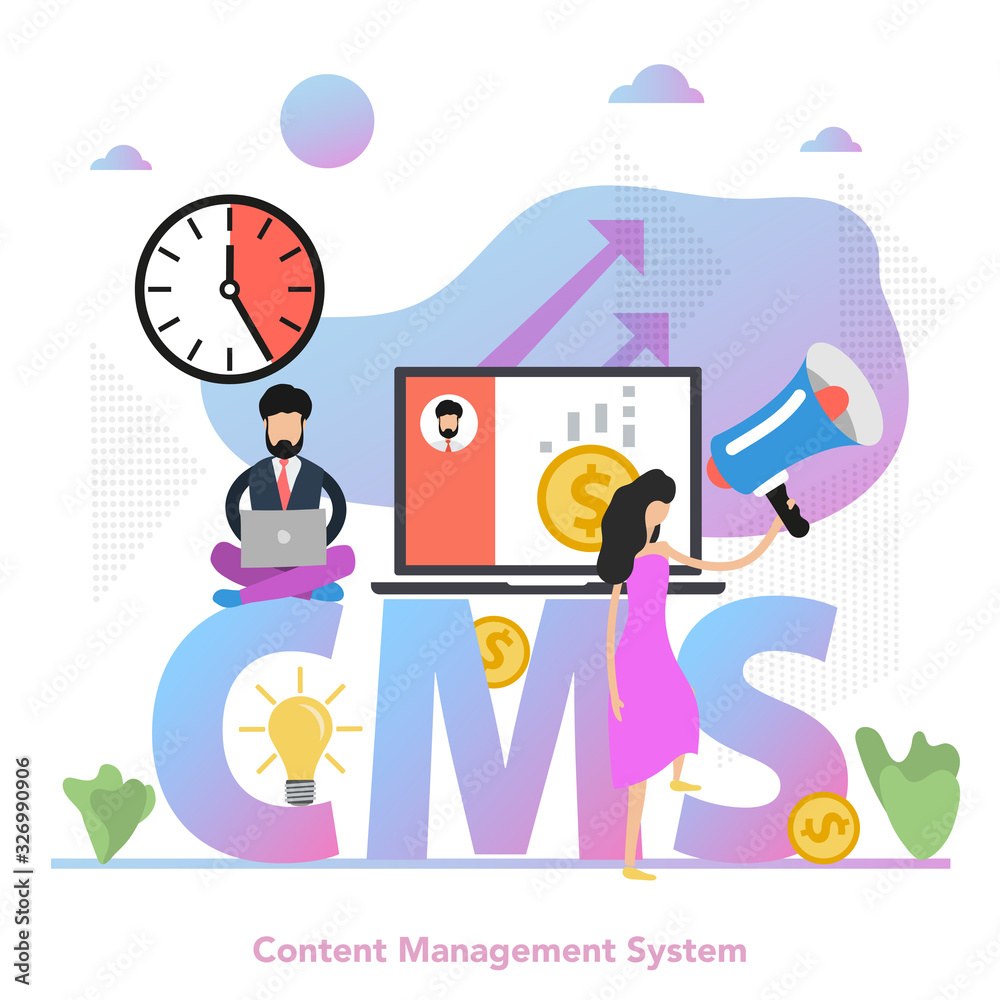 Vector flat gradient concept of content management system Vector flat gradient concept of content management system