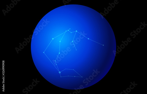12星座の青のアイコン：ベクターイラスト：天秤座