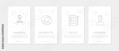Vector four vertical mobile banners for bacteria and virus - 03