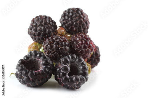 Black raspberry cluster (Rubus idaeus)