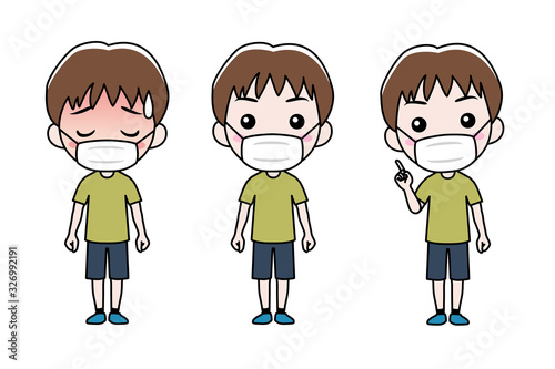 マスクをした男の子