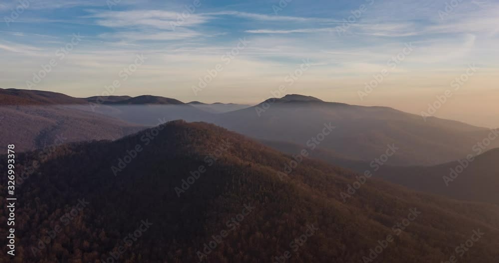 An aerial hyperlapse shot of Big Tom Mountain, which lies within the Rapidan Wildlife Management Area in Syria, VA. An aerial hyperlapse shot of Big Tom Mountain, which lies within the Rapidan Wildlife Management Area in Syria, VA.