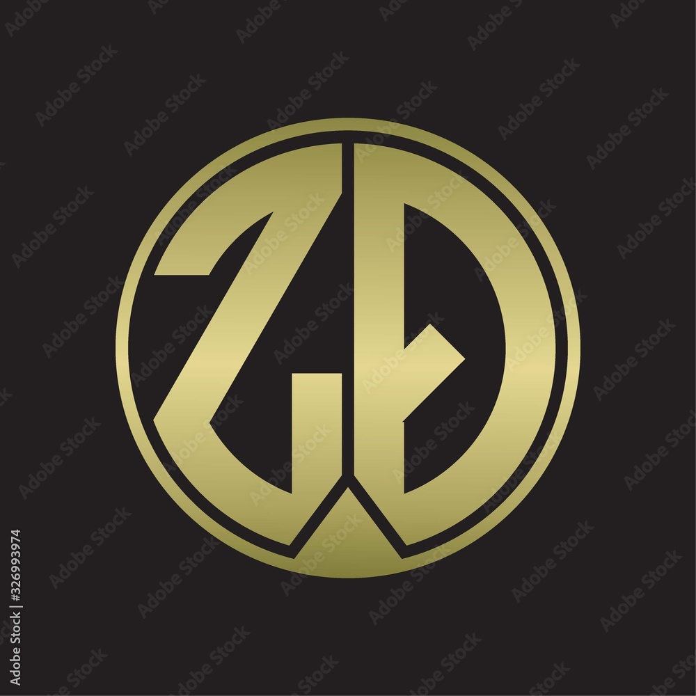 ZQ Logo monogram circle with piece ribbon style on gold colors ZQ Logo monogram circle with piece ribbon style on gold colors