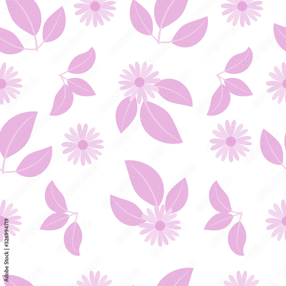 Fototapeta premium pink flowers seamless pattern