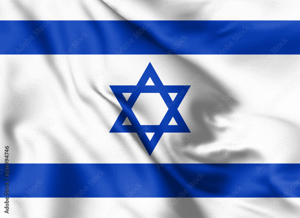 Israel flag blowing in the wind. Background silk texture. 3d illustration. Israel flag blowing in the wind. Background silk texture. 3d illustration.