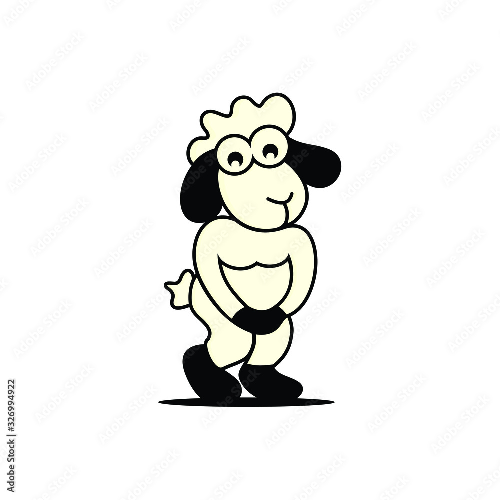 vector of cute and unique female goat