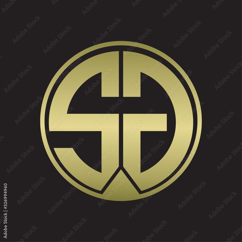 SG Logo monogram circle with piece ribbon style on gold colors SG Logo monogram circle with piece ribbon style on gold colors