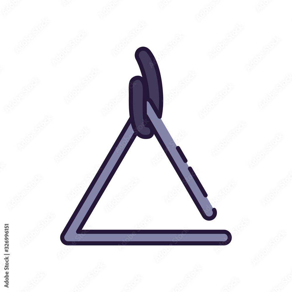 Isolated music triangle instrument fill style icon vector design Isolated music triangle instrument fill style icon vector design