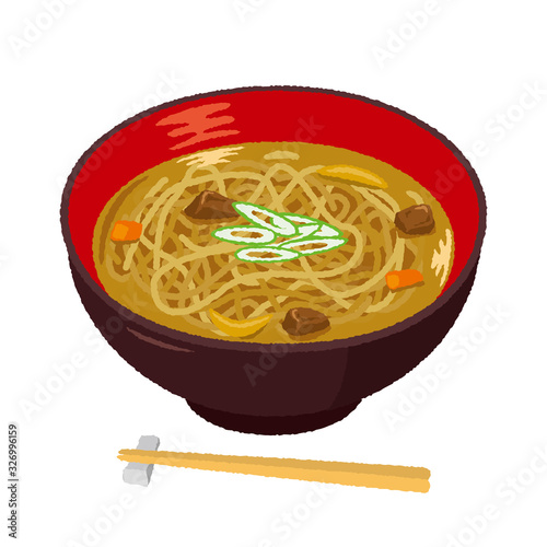 カレーそばのイラスト