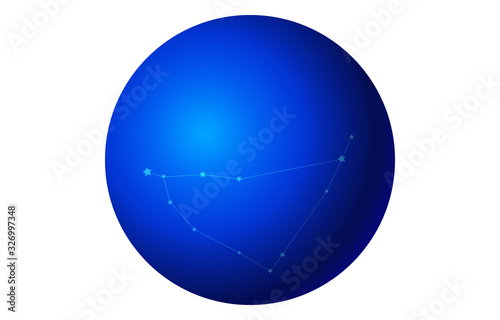 12星座の青のアイコン：ベクターイラスト：山羊座
