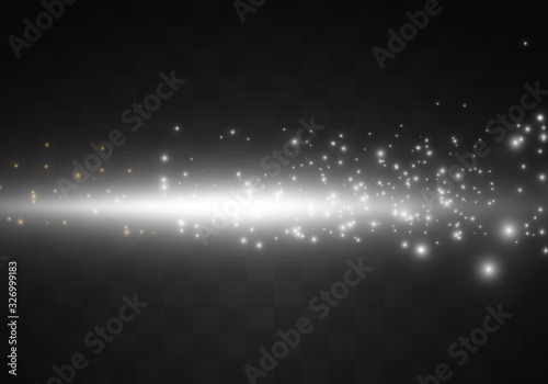 Laser beams  horizontal light rays.Beautiful light flares. Glowing streaks on dark background. Luminous abstract sparkling lined background.