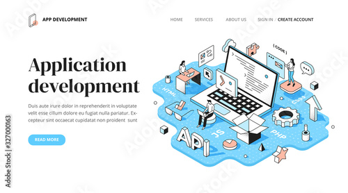 Application Development Isometric Concept