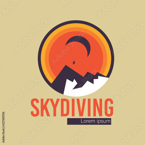 Skydiving logo template