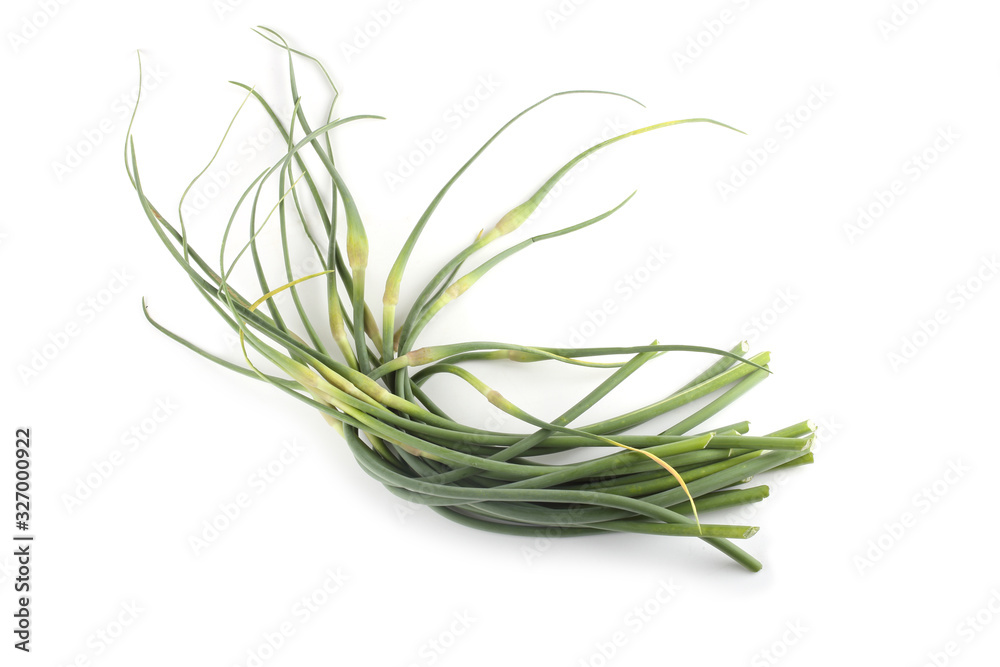 Garlic arrows isolated on white Garlic arrows isolated on white