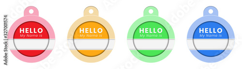 Name tag label - "Hello, my name is".
