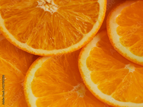 Pattern of juicy ripe oranges. Fruit minimal concept. Flat lay.