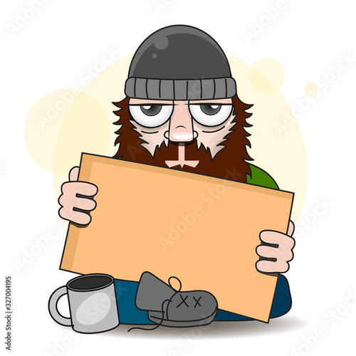 Homeless Illustration Suitable For Greeting Card, Poster Or T-shirt Printing.