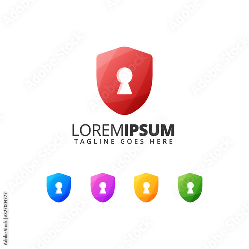 Shield lock security illustration