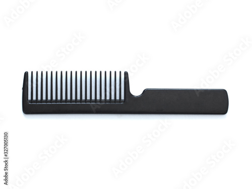 professional hairdresser comb  barber  salon  black  isolated on white background close up